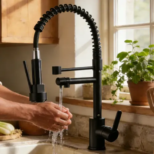 Torneira De Cozinha Gourmet Alça Única Extensor De Spray Tubo De Água Flexível Superior