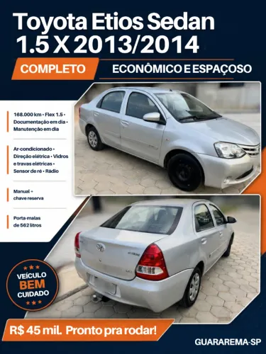 Toyota Etios X Sedan 1.5 Flex 16V 4P Mec. 2014