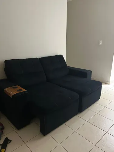 Sofá Preto 3 Lugares