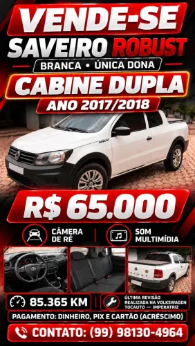 Volkswagen Saveiro Robust 1.6 Total Flex 8V CD 2018