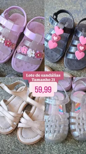 Sandálias para menina tamanho 21