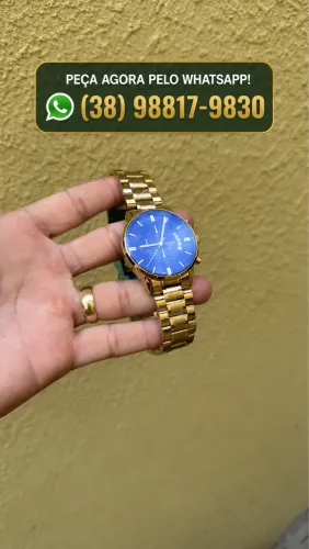 Relógio Masculino Nibosi Dourado Novo