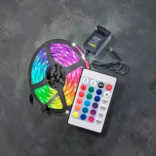Fita LED Colorida 5m Completa com Fonte