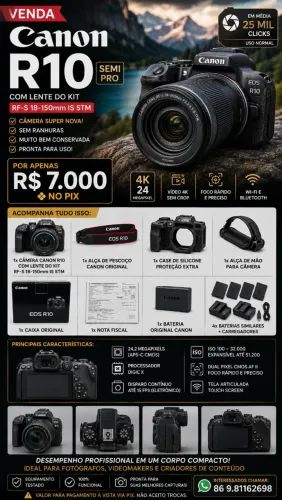 Vendo máquina fotográfica canon R10 