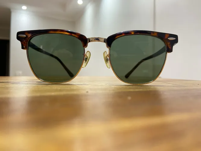 Ray-Ban Clubmaster RB3016 Original Vintage Made in Italy Tartaruga + Caixa Original