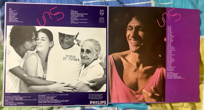 Lote Caetano Veloso: LP Uns (1983) com Encarte + CD Abraçaço (2012)