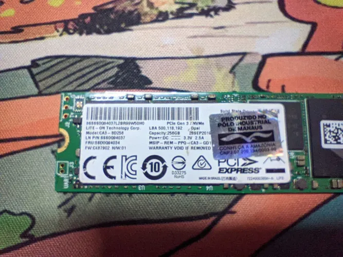 SSD NVMe LiteOn 256gb