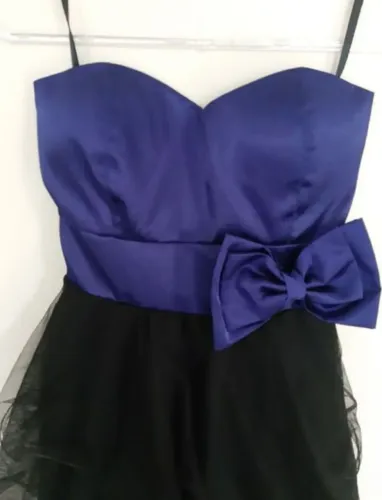 vestido roxo e preto tomara que caia tam.p