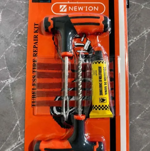 Kit Reparo de Pneu Completo | Ferramentas + Cola | Sem Câmara