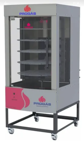 NZ. Máquina de assar frango 70 kg vidros laterais PROGÁS