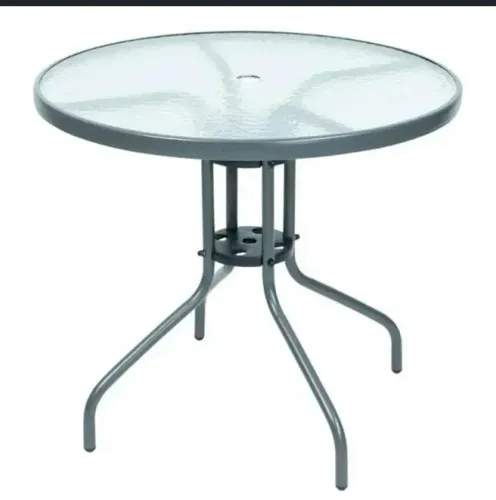 Mesa de jardim tampo de vidro 4 lugares 