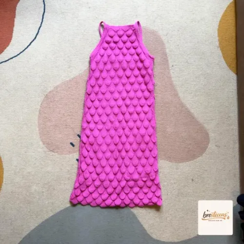 Vestido Pink em Tricot com Forro - Tamanho G (Usado 1x)