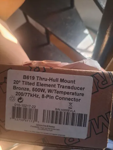 Transducer Thru-Hull Garmin Airmar B619 Em Bronze
