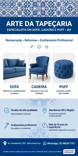 Arte da tapeçaria e reformadora de estofados