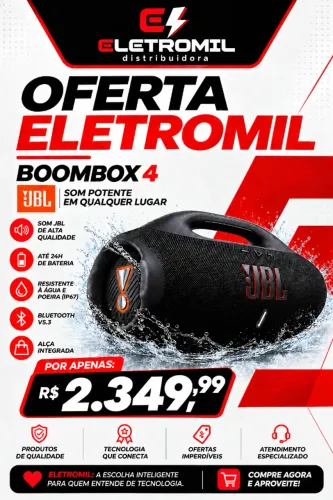 CAIXA JBL BOOMBOX 4 (LARANJA, PRETO E AZUL)