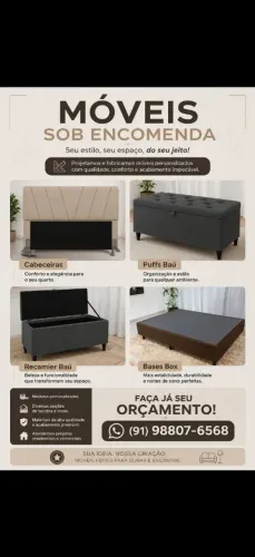 Baú recamier conforto para seu quarto cabeceira e base box