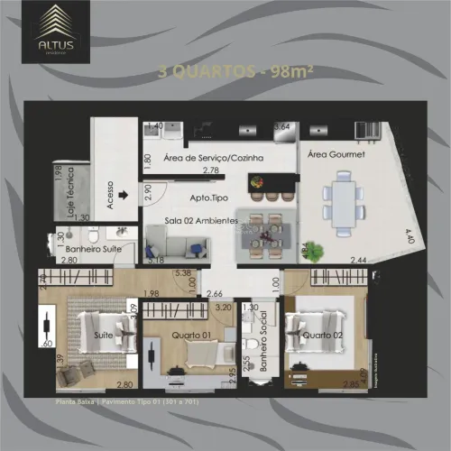 Apartamento 3 quartos - Passos