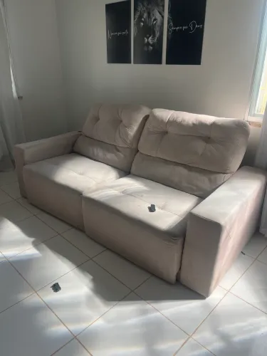Sofá linho 4 lugares