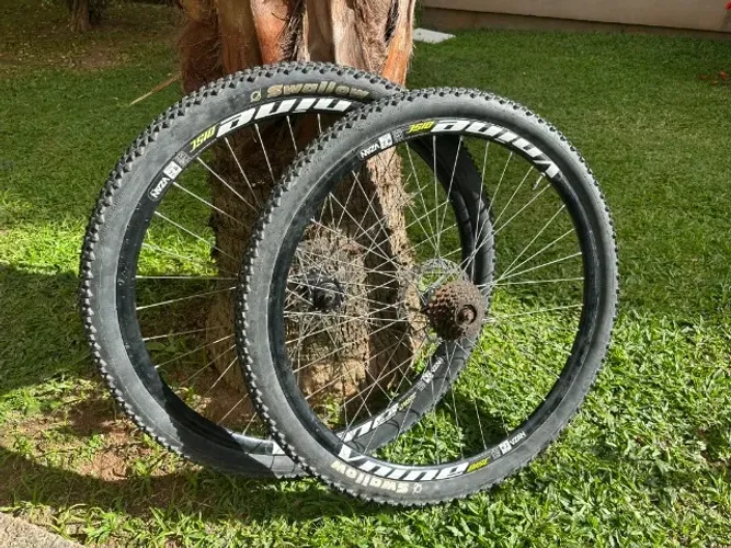 Par de Rodas MTB Aro 29 VZAN Vnine Disco + Pneus Swallow + Cassete - Pouco Uso