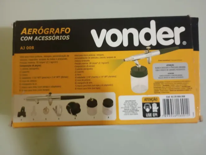 Aerógrafo c/ Acessórios Vonder 8 peças