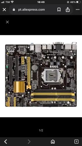 Vendo placa mãe b85m-e ddr3 com o processador i5 de 4 geração 