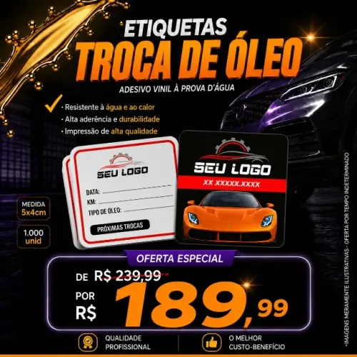 ADESIVO TROCA DE ÓLEO