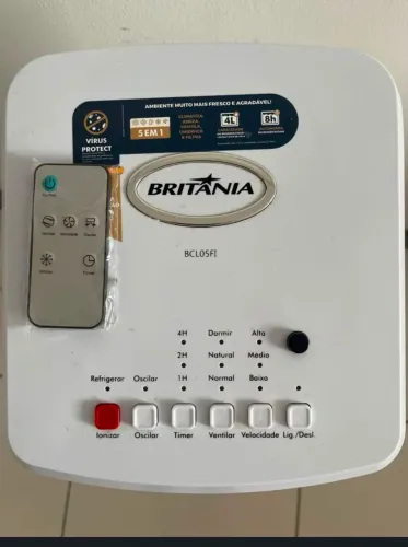 Climatizador de ar Britânia capacidade 4 litros