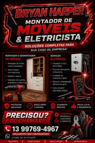 Montador de móveis e eletricista 