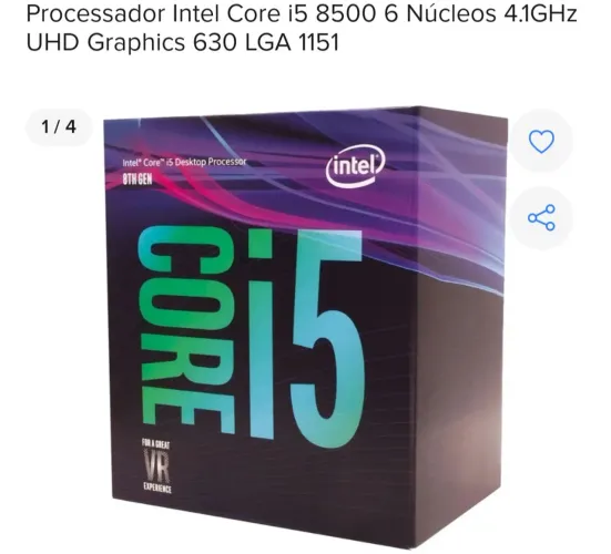 Processador Intel® Core? i5-8400<br>cache de 9 M, até 4,00 GHz