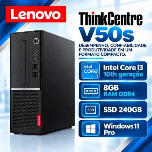 Desktop Cpu Lenovo V50s Sff Core I3 10h 8gb 240gb W11pro