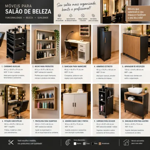 Móveis para salão de beleza