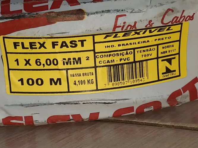 Rolo fio 1X6mm 100 metros Flex - NOVO - Desapego