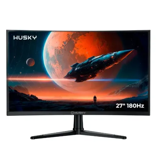Monitor Curvo Husky Boreal 27 Pol., Full HD, 260Hz, 1ms, VA, DisplayPort e HDMI, HDR, Novo
