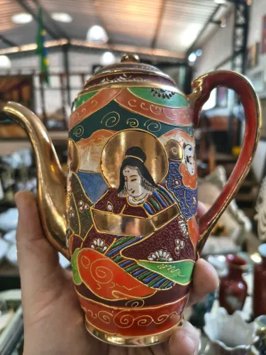 Chaleira Japonesa estilo Satsuma 1890 Meiji Taisho
