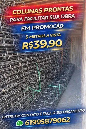 Prontas p/ agilizar sua obra coluna 5/16 peça de 6 mts a vista R$39,90