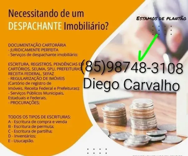 Despachante Imobiliário Liga 9 8 7 4 8 3 1 0 8 DIEGO9989F ITBI escritura usucapião ITBI _-