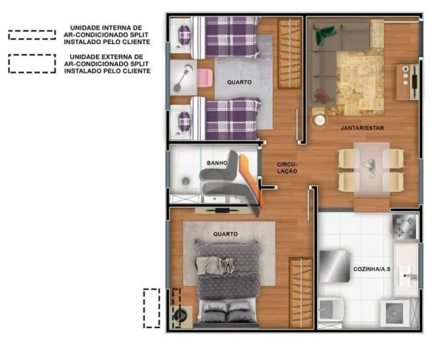 Apartamento com 2 dormitórios para alugar, 40 m² por R$ 1.600,00/mês - Residencial Sollare