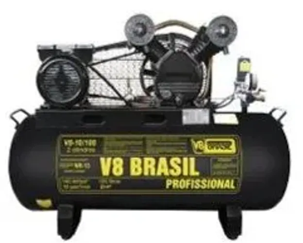 Compressor V8 Brasil PROFISSIONAL 100 LITROS 3HP 15 PÉS 2 CILINDROS 220V