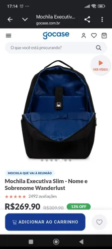 Mochila Executiva Slim Preta - Gocase