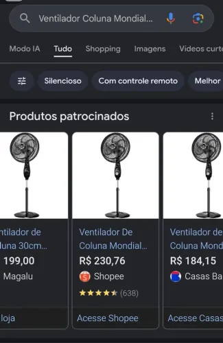 Ventilador Mondial de coluna NOVO NA CAIXA NUNCA USADO RETIRADA SÓ EM MANGABEIRA