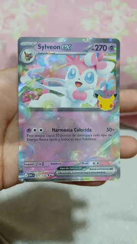 Carta Pokémon Sylveon ex (071/128) NM celebração de 30 anos Pokémon <br>