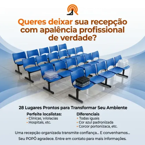 KIT COM 07 LONGARINAS DE 4 LUGARES | 28 ASSENTOS PARA SUA RECEPÇÃO