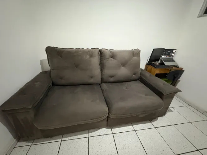 Sofá Retrátil e Reclinável 2,30m - Cinza Grafite (Alto Conforto & Design Moderno)
