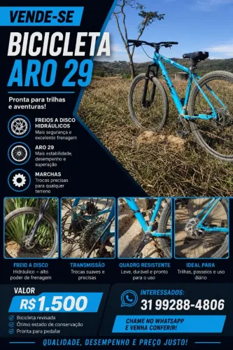 Bicicleta aro 29 freios hidráulicos novos