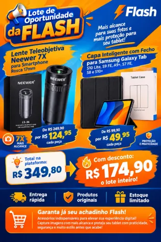  Lote de Oportunidade da Flash - Acessórios Premium para Smartphone & Tablet