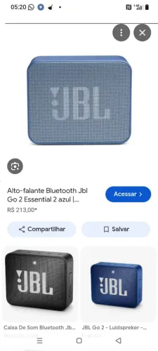 Caixinha JBL pequena azul Go essencial usada