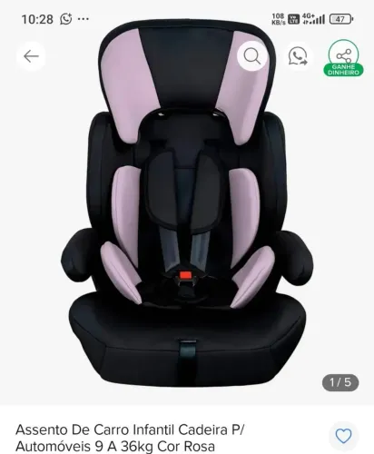 Cadeira p criança de carro com assento