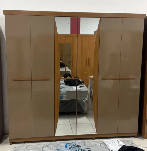 Guarda Roupa Casal 6 Portas 4 Gavetas com Espelho - Entrega e Montagem Grátis