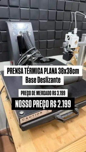 Prensa Térmica Plana 38x38 cm com base deslizante