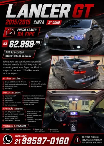 Mitsubishi Lancer GT 2.0 16V 160cv Aut. 2015